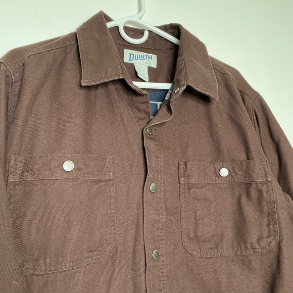 Duluth Trading Hanger Bender Fire Hose Shirt Jacket Dark Brown Large - Picture 4 of 11